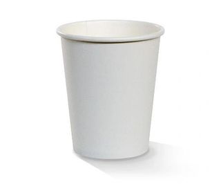 Coffee Cups smooth single wall recyclable white paper 6oz 80mm (D)