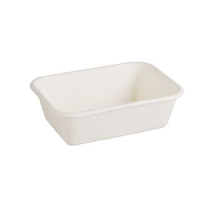 Trays Food Service unhinged biodegradable natural bagasse rectangle 135mm (L) 96mm (W) 35mm (H)