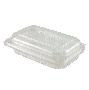 Containers Clam salad hinged lid recyclable clear PET 203mm (L) 150mm (W) 66mm (H)