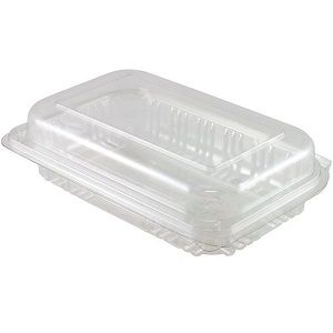 Containers Clam salad hinged lid recyclable clear PET 237mm (L) 150mm (W) 65mm (H)