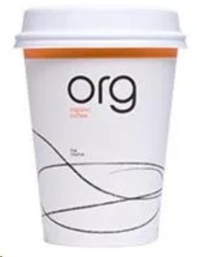 Coffee Cups smooth single wall compostable org branded paper 16oz 90mm (D)