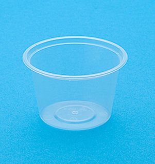 Containers Microwave unhinged lid recyclable clear polypropylene round 100ml 75mm (D) 48mm (H)