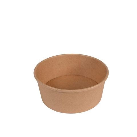 Bowls unhinged flat compostable brown cardboard round 150mm (D) 60mm (H)