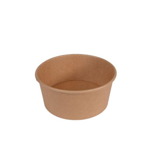 Bowls unhinged flat compostable brown cardboard round 150mm (D) 78mm (H) 1000ml
