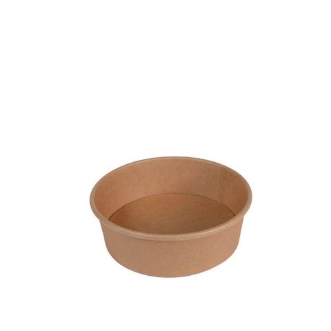 Bowls unhinged flat compostable brown cardboard round 150mm (D) 45mm (H) 500ml