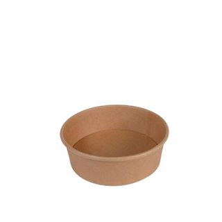 Bowls unhinged flat compostable brown cardboard round 150mm (D) 45mm (H) 500ml