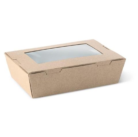 Boxes Lunch hinged window recyclable cardboard rectangle 180mm (L) 120mm (W) 50mm (H)