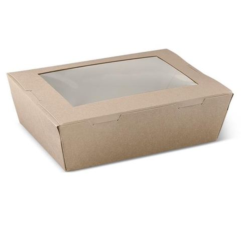 Boxes Lunch hinged window recyclable cardboard rectangle 195mm (L) 140mm (W) 65mm (H)