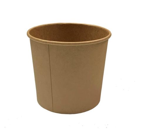 Containers Icecream vented lid separate brown cardboard round 116mm (D) 110mm (H) 93mm (B)