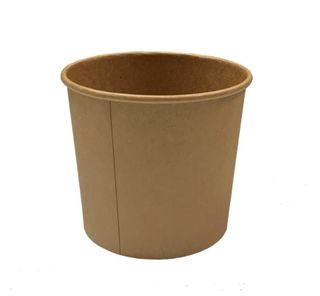 Containers Icecream vented lid separate brown cardboard round 116mm (D) 110mm (H) 93mm (B)