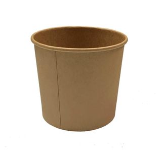 Containers Icecream vented lid separate brown cardboard round 116mm (D) 110mm (H) 93mm (B)
