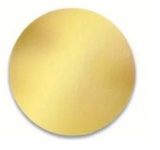 Cake Board foil covered gold milkboard round 1mm (T) 100mm (D)