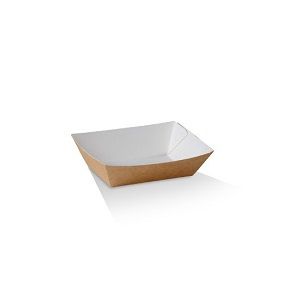 Trays Food Service no lid PLA lined compostable heavy board rectangle 90mm (L) 56mm (W) 36mm (H)