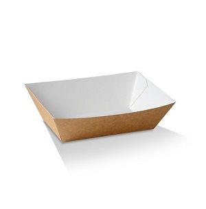 Trays Food Service no lid compostable heavy board rectangle 140mm (L) 85mm (W) 55mm (H)
