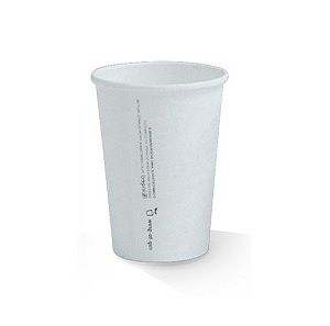 Coffee Cups smooth single wall biodegradable white paper 10oz 80mm (D)
