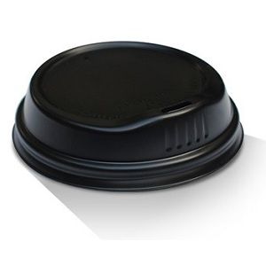 Coffee Cups Lids flat biodegradable black PLA 80mm (D)