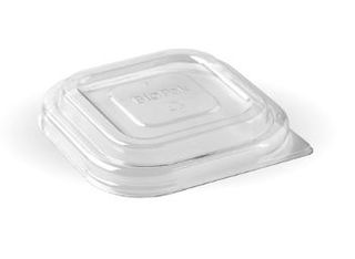 Container Lids unhinged lid recyclable clear PET square 130mm (L) 130mm (W) 65mm (H)