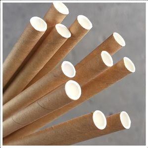 Straws Cocktail compostable brown paper 6mm (D) 135mm (L) pkt 250