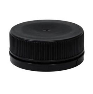 Drink Bottle Caps black PET round 38mm (D)