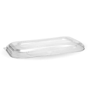 Container Lids Microwave Safe unhinged lid recyclable clear PET rectangle