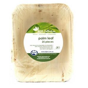 Plates compostable natural palm leaf rectangle 152mm (L) 127mm (W)