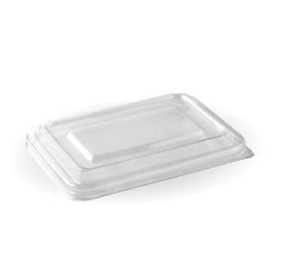 Container Lids Microwave Safe unhinged lid recyclable clear PET rectangle