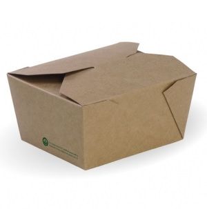 Boxes Lunch hinged recyclable brown cardboard rectangle 110mm (L) 90mm (W) 64mm (H)