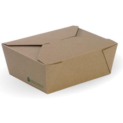 Boxes Lunch hinged recyclable brown cardboard rectangle 152mm (L) 120mm (W) 64mm (H)