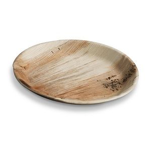 Plates compostable natural palm leaf round 250mm (D)