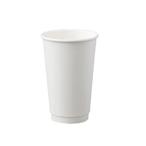 Coffee Cups smooth double wall recyclable white paper 16oz 90mm (D)