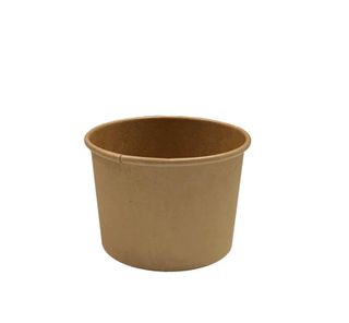Containers Icecream vented lid separate brown cardboard round 90mm (D) 61mm (H) 75mm (B)