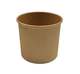 Containers Icecream vented lid separate brown cardboard round 90mm (D) 100mm (H) 75mm (B)