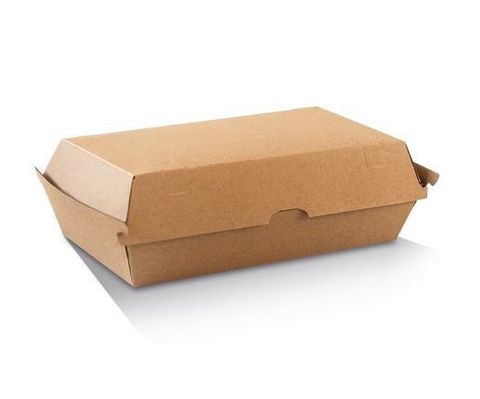 Boxes Large Snack hinged fluted recyclable cardboard rectangle 205mm (L) 106mm (W) 95mm (H)