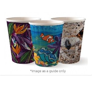 Coffee Cups smooth double wall biodegradable art print series paper 12oz 90mm (D)
