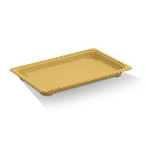 Trays Sushi unhinged biodegradable natural bagasse rectangle 165mm (L) 115mm (W) 20mm (H)