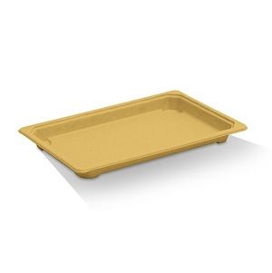 Trays Sushi unhinged biodegradable natural bagasse rectangle 164mm (L) 115mm (W) 20mm (H)