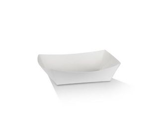 Trays Food Service no lid compostable white heavy board rectangle 110mm (L) 75mm (W) 40mm (H)