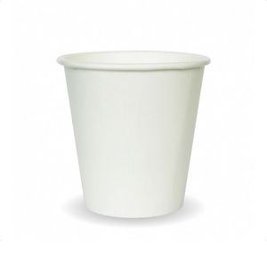 Coffee Cups smooth single wall biodegradable white paper 6oz 80mm (D)
