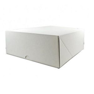 Cake Boxes unlined white corrugated square 230mm (L) 230mm (W) 105mm (H)