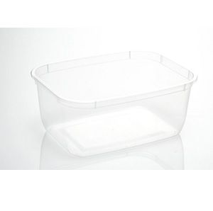 Containers unhinged lid recyclable clear polypropylene rectangle 175mm (L) 133mm (W) 74.5mm (H)