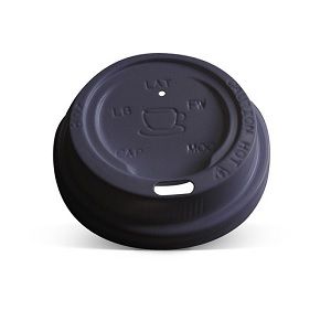 Coffee Cups Lids flat recyclable black PET 90mm (D)