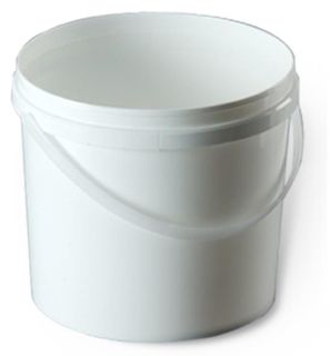 Containers Icecream unhinged lid white plastic rectangle 5L