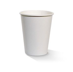 Coffee Cups smooth single wall recyclable white paper 12oz 90mm (D)