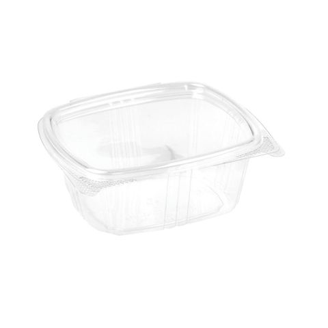 Containers Deli hinged lid recyclable clear PET rectangular 475ml 140mm (L) 125mm (W) 60mm (H)