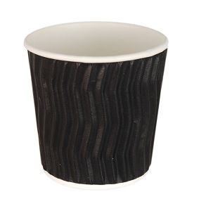 Coffee Cups ripple double wall recyclable black paper 4oz 82mm (D)