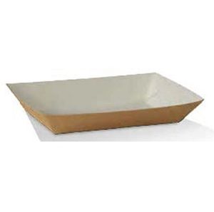 Trays Hot Dog no lid compostable brown/white heavy board rectangle 190mm (L) 70mm (W) 50mm (H)