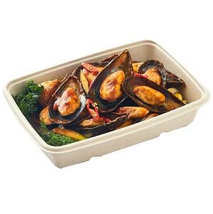 Trays Food Service unhinged compostable natural pulp rectangle 230mm (L) 160mm (W) 44mm (H)