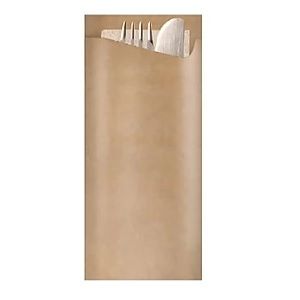 Cutlery Pouches Napkin 2 ply recyclable brown paper