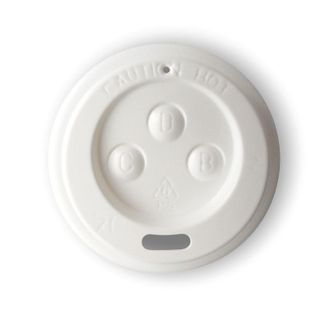 Coffee Cups Lids flat biodegradable opaque PLA