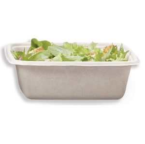 Trays Food Service unhinged compostable natural pulp rectangle 228mm (L) 165mm (W) 57mm (H)